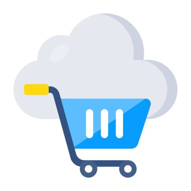 Trendy vector design of cloud shopping