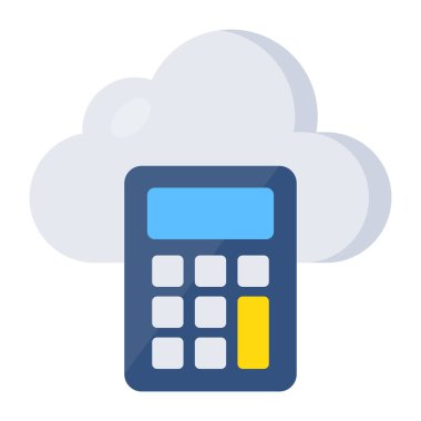 An icon design of cloud calculator