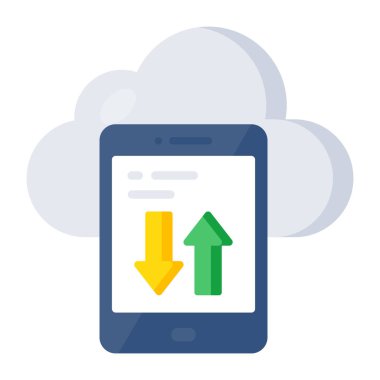 Editable design icon of cloud data transfer