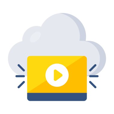 Editable design icon of cloud video