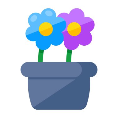 Conceptualizing flat design icon of flowerpot 