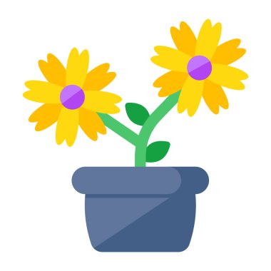 Conceptualizing flat design icon of flowerpot 