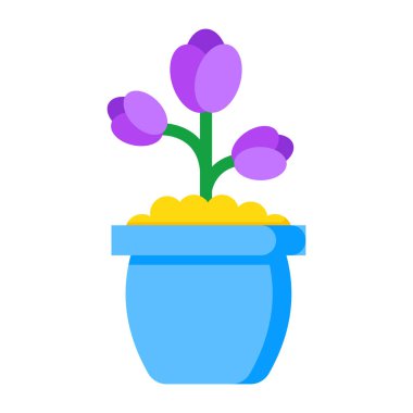 Conceptualizing flat design icon of flowerpot 
