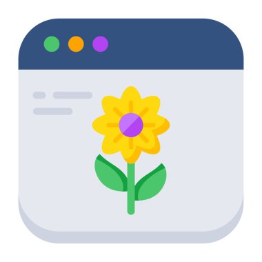 An icon design of online flower 