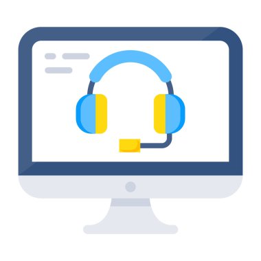 A colored design icon of online helpline  