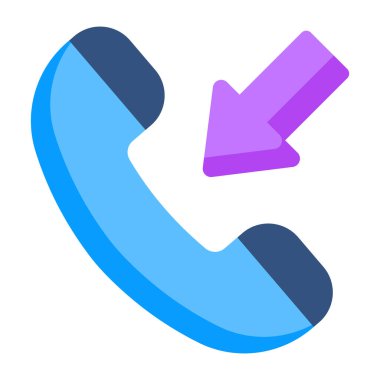 A colored design icon of incoming call