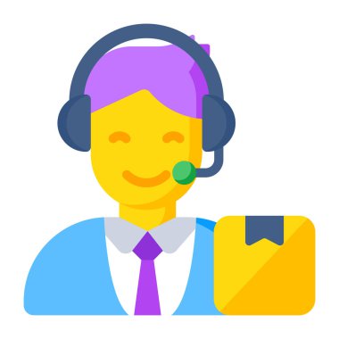 A colored design icon of customer support 