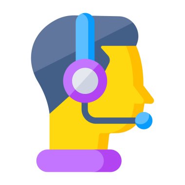A colored design icon of customer service representative 