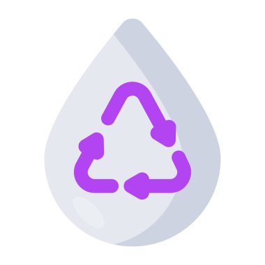 Conceptual flat design icon of water recycling 