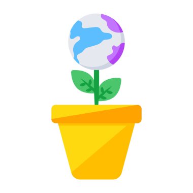 Trendy design icon of global plant 