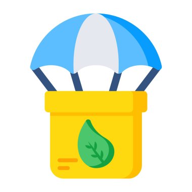 An icon design of parachute delivery