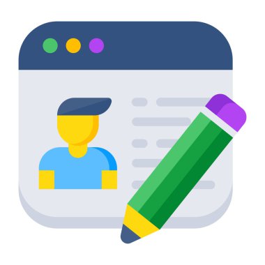 A premium download icon of online profile writing 