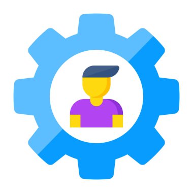 Avatar iç vites, profil yönetiminin düz tasarımı