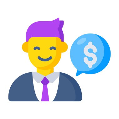 Dollar with human showcasing investor icon 