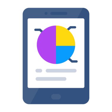 Colored design icon of mobile data statistics 