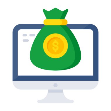 Editable design icon of online money 