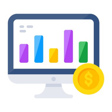 An editable design icon of financial analytics 