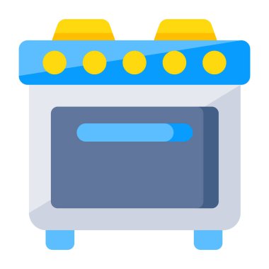 Yemek pişirme aralığının düzenlenebilir tasarım simgesi 