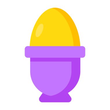 Boiled egg icon, editable vector