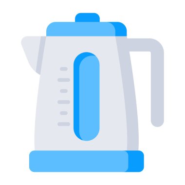 Flat design icon of electric kettle 