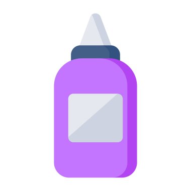 Conceptual flat design icon of ketchup bottle 