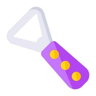 A colored design icon of bottle opener 