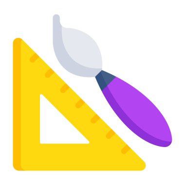 Flat design icon of art equipment 