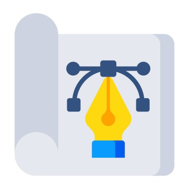        Pen with nodes inside monitor, bezier tool icon 