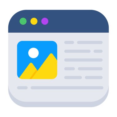 Conceptual flat design icon of web landscape 