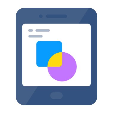       Math shapes inside smartphone, mobile geometric shapes icon