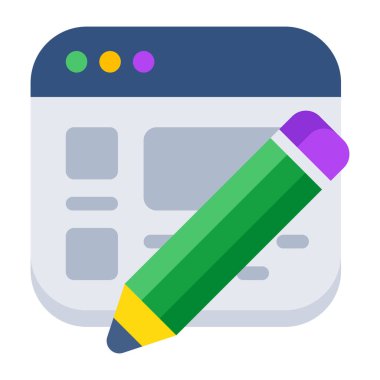 A colored design icon of web article writing 