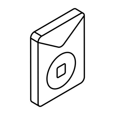 Conceptual flat design icon of chinese envelope 