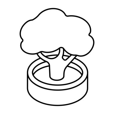 A flat design icon of tree