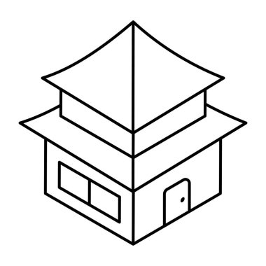 Editable design icon of chinese home 