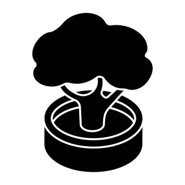 A flat design icon of tree