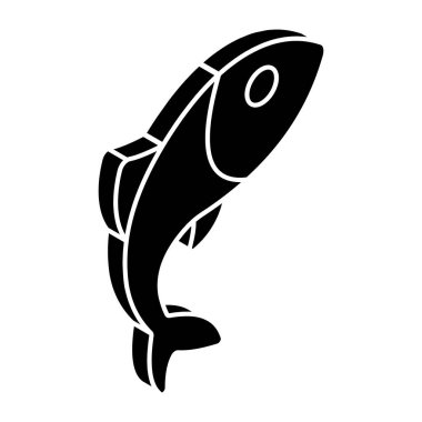 Düz bir balık tasarımı simgesi