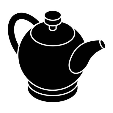 A flat design icon of traditional teapot