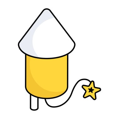 Ateş roketinin modern tasarım simgesi