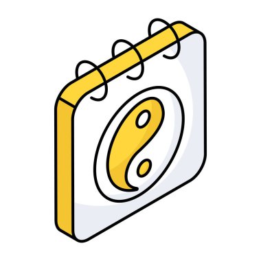 Modern design icon of yin yang calendar 