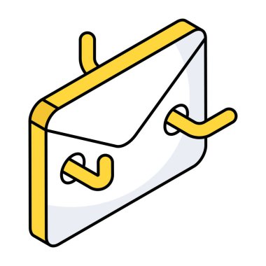 Conceptual flat design icon of mail envelope 