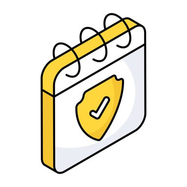 Trendy design icon of secure calendar 