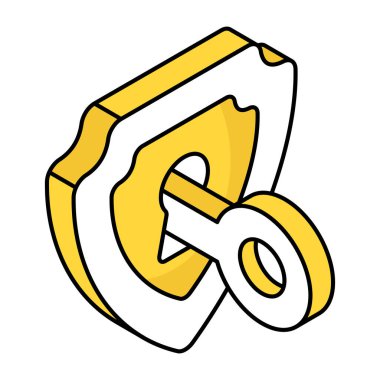 An editable design icon of key shield
