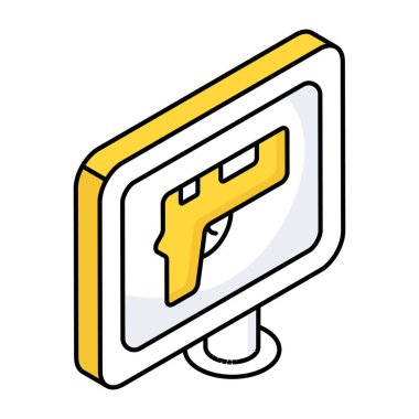 Creative design icon of online gun