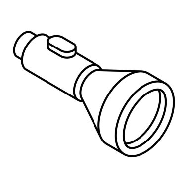 Linear design icon of torch 