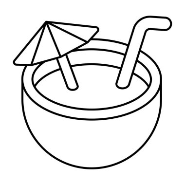 Hindistan cevizi suyunun modern tasarım simgesi