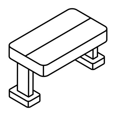 Editable design icon of outdoor bench 