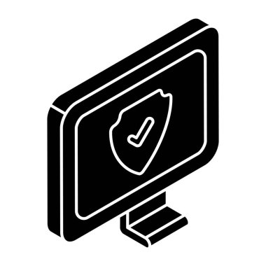 Flat design icon of system security 