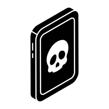 A flat design icon of mobile hacking 