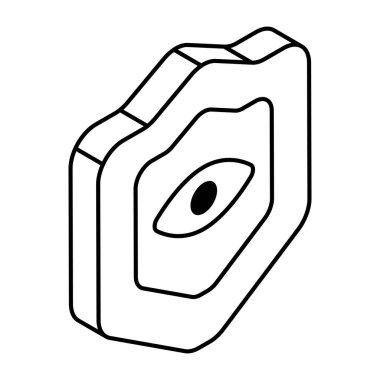Eye inside shield, icon of security monitoring 
