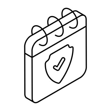 Trendy design icon of secure calendar 